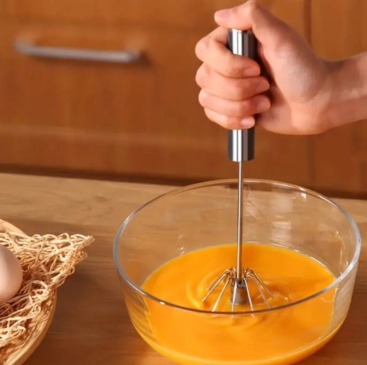 Stainless steel semi-automatic handheld whisk
