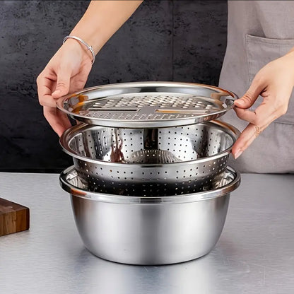 26cm 4PCS  Set 304 colander Stainless Steel Bowl with Lid