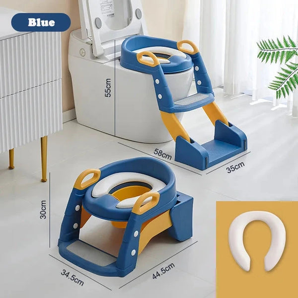 2-in-1 toilet trainer seat with a ladder and potty