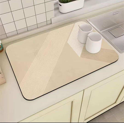 Geometric kitchen dish drying mats