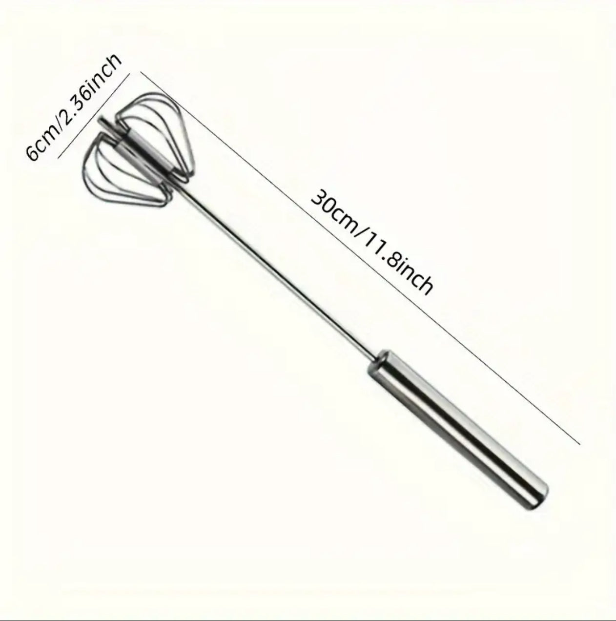 Stainless steel semi-automatic handheld whisk