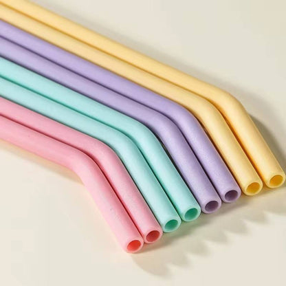 Reusable silicone straws 
4pcs set