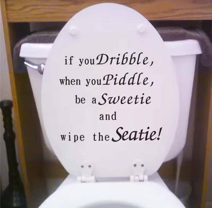 Rest Room/Cloak Room Toilet rules funny message DIY peel stickers