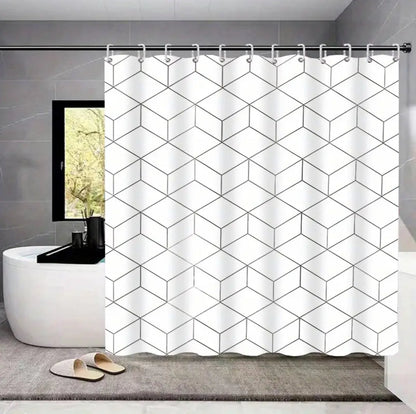 Shower curtains with hooks