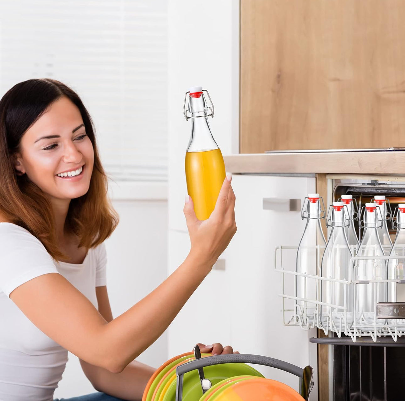 Swing top glass bottles