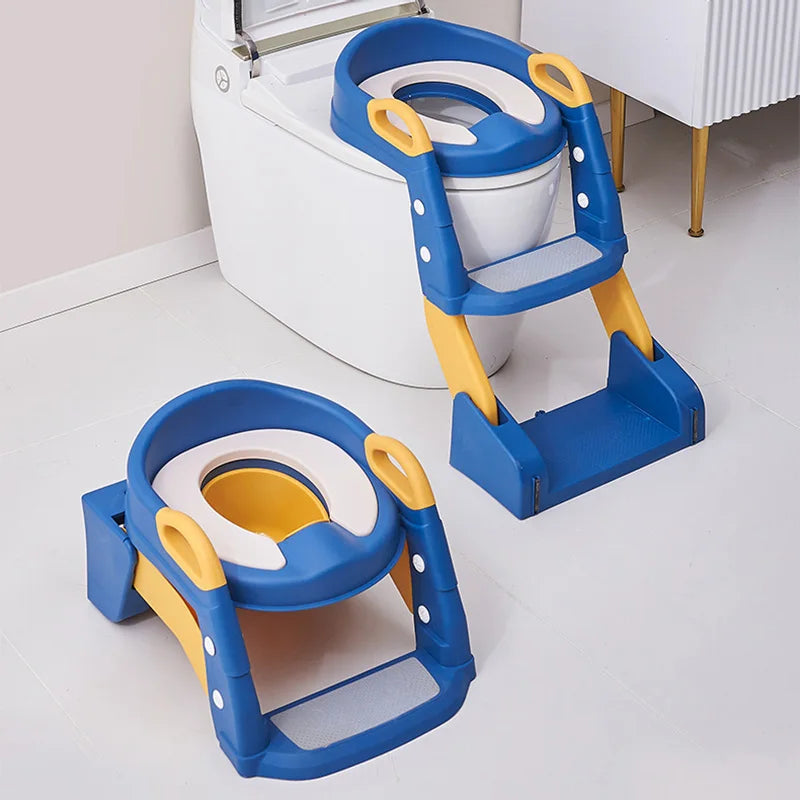 2-in-1 toilet trainer seat with a ladder and potty