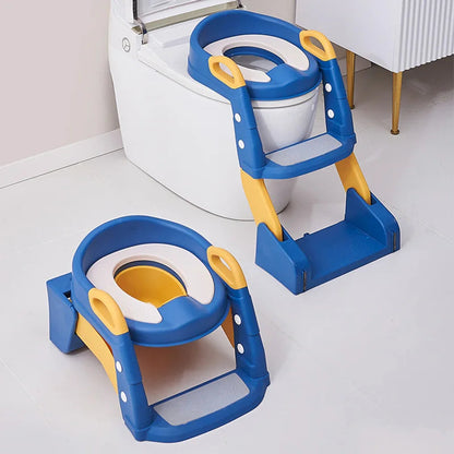 2-in-1 toilet trainer seat with a ladder and potty