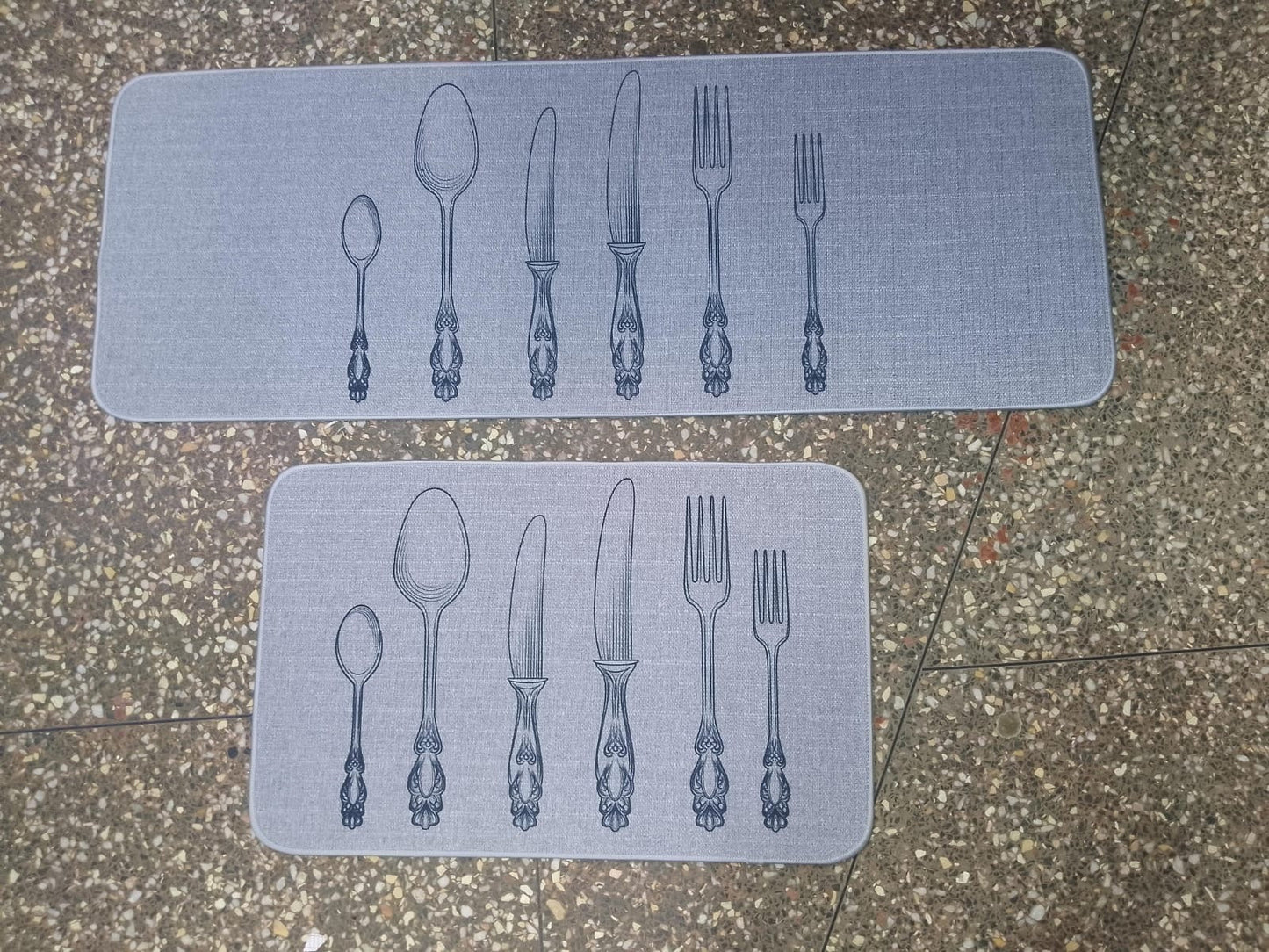 2pc Kitchen Mats Absorbent with Backside Rubber and Skid-Resistant Base