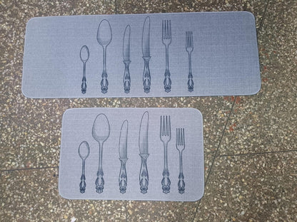 2pc Kitchen Mats Absorbent with Backside Rubber and Skid-Resistant Base