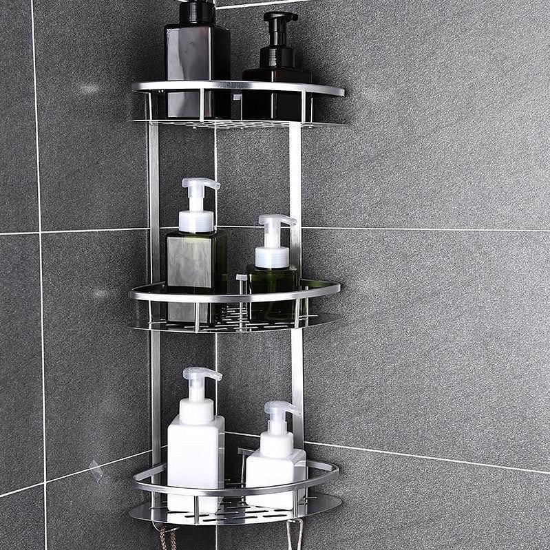 3 layer space aluminum bathroom corner shelf