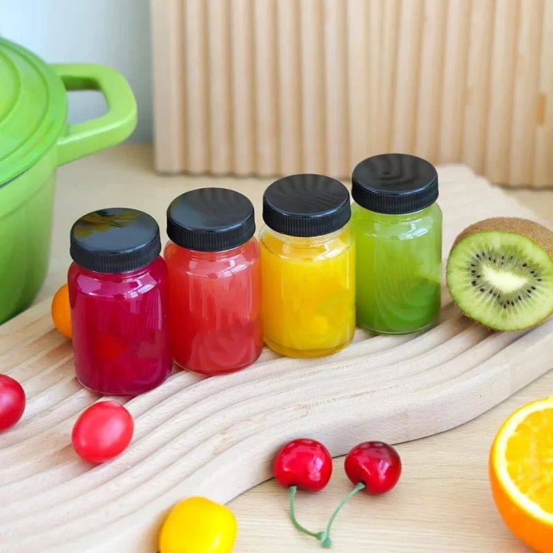 Set of 4 Gingershots Glass Bottles