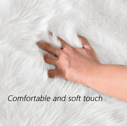 High quality Shaggy white faux fluffy fur rug