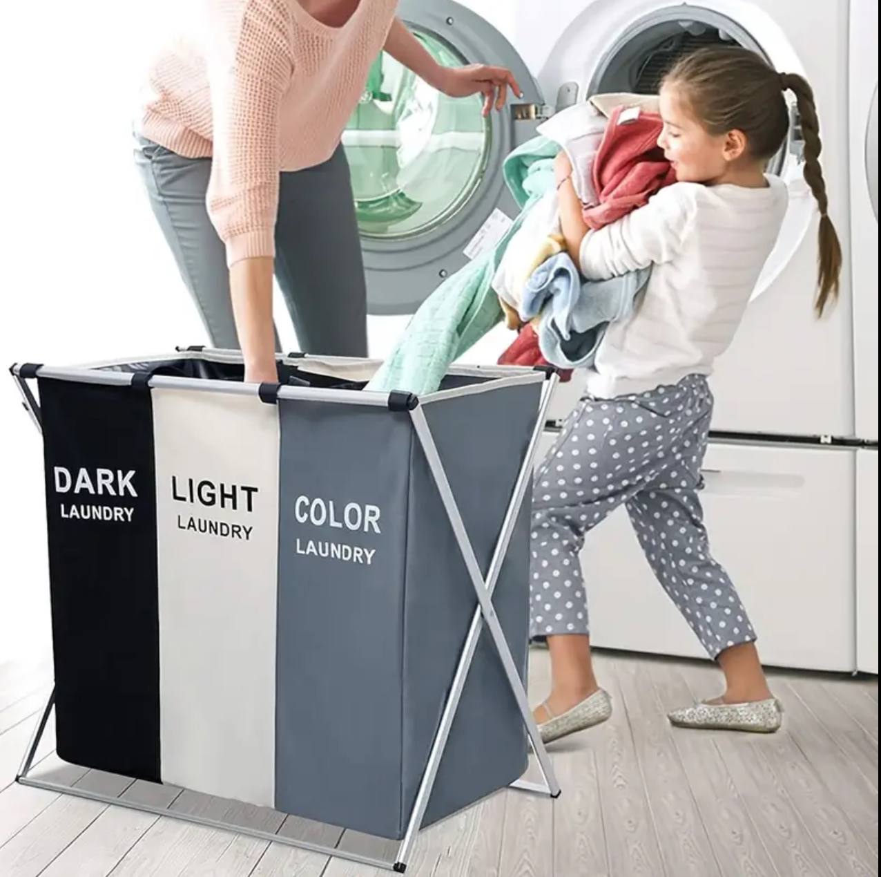 3 grid foldable laundry basket
