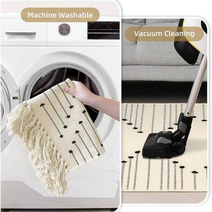 Bohemian Geometric Rugs with Tassles