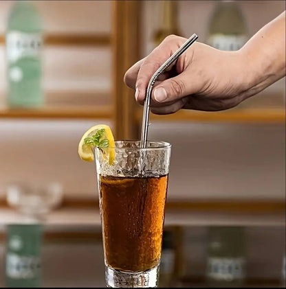 Stainless Steel Reusable Metal Straws With Cleaner Brush