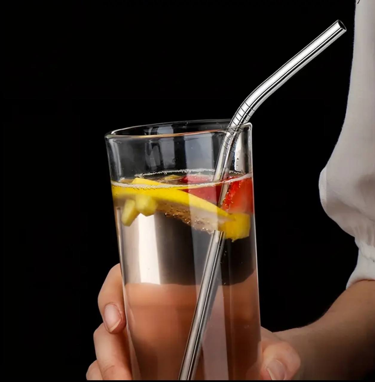 Stainless Steel Reusable Metal Straws With Cleaner Brush