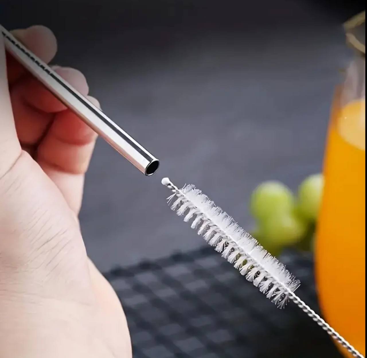 Stainless Steel Reusable Metal Straws With Cleaner Brush