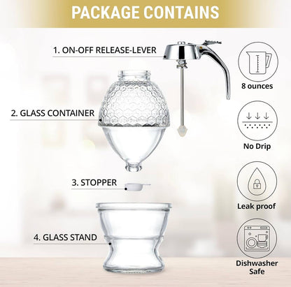 High quality 200ml honey dispenser with storage stand