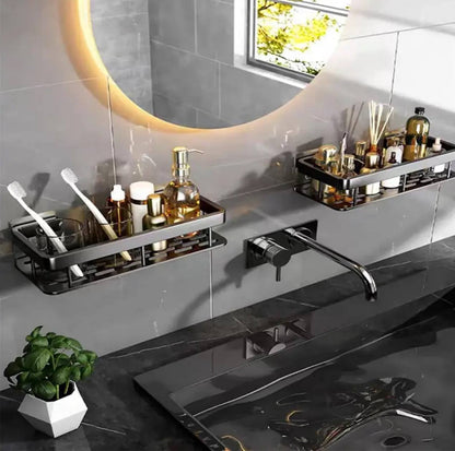 2 pcs Aluminum alloy  Rectangular Shelf with adhesive stickers