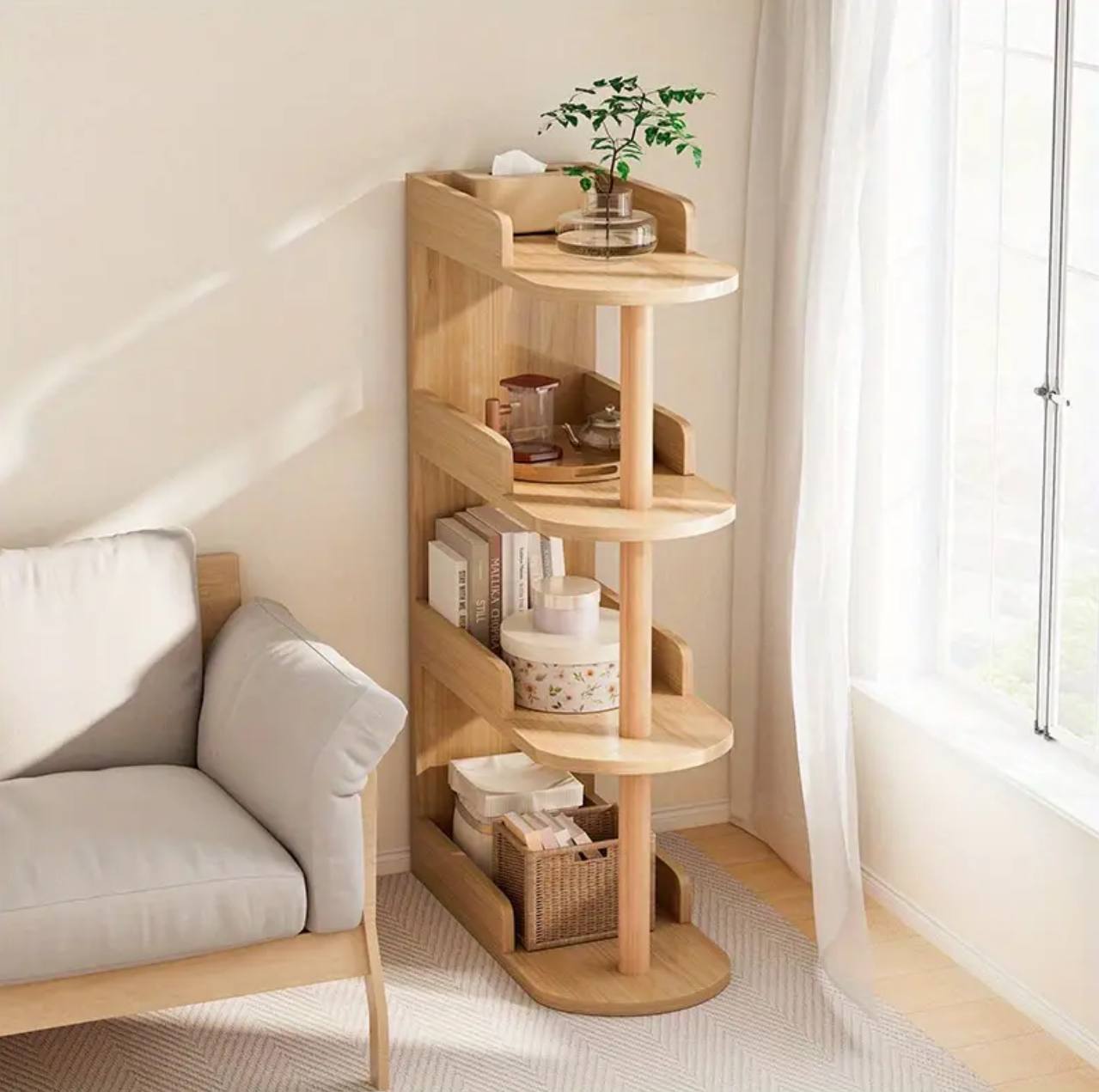 Console Table Sofa Side Cabinets Narrow Gap Shelf