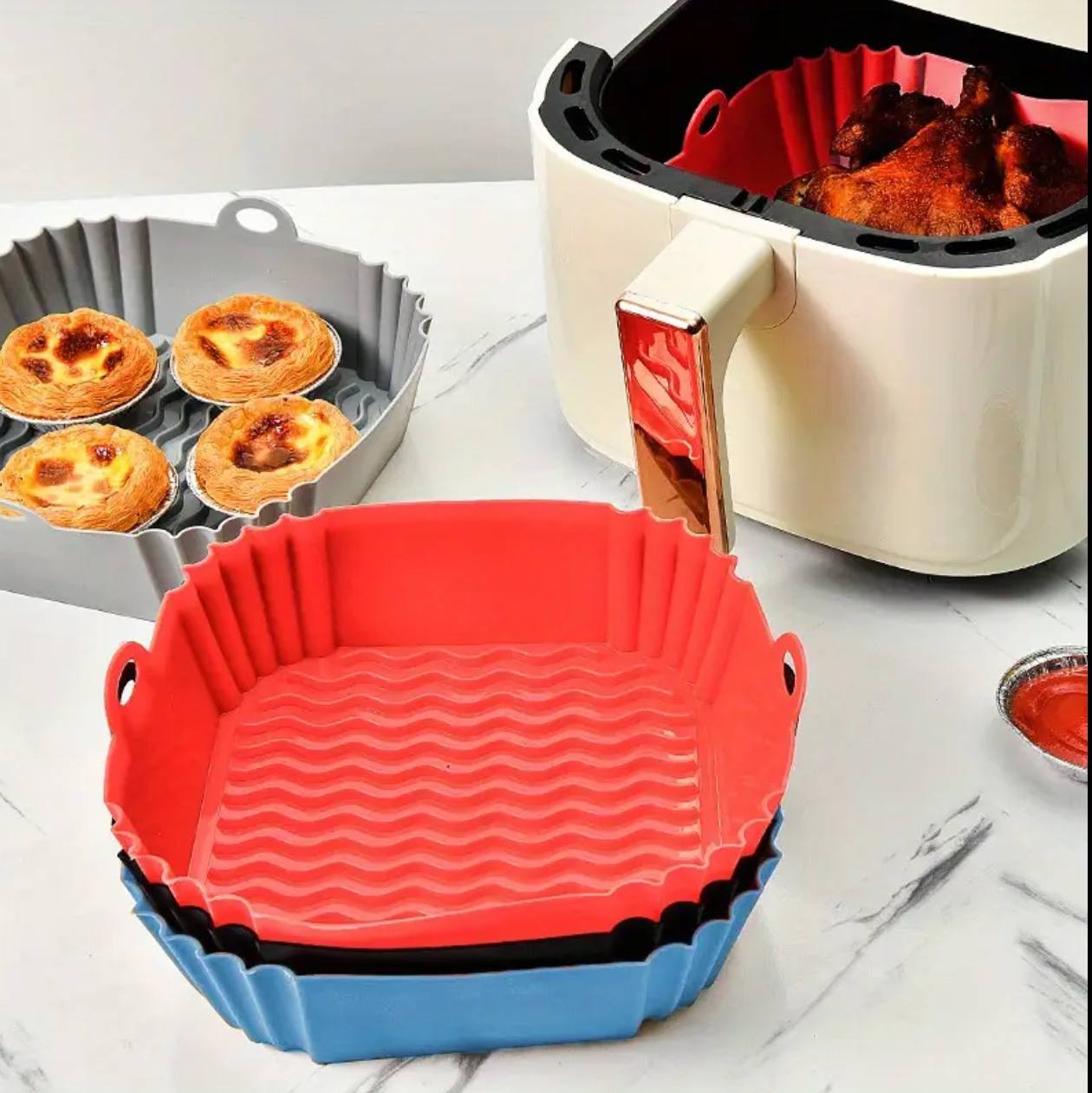 square Silicone Air Fryer Liner Basket