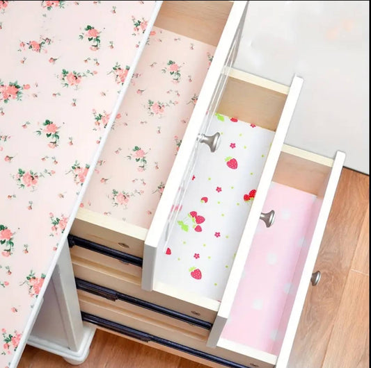 1roll  Wardrobe Moisture-proof Mat Printing Cabinet Drawer Pad Kitchen liner