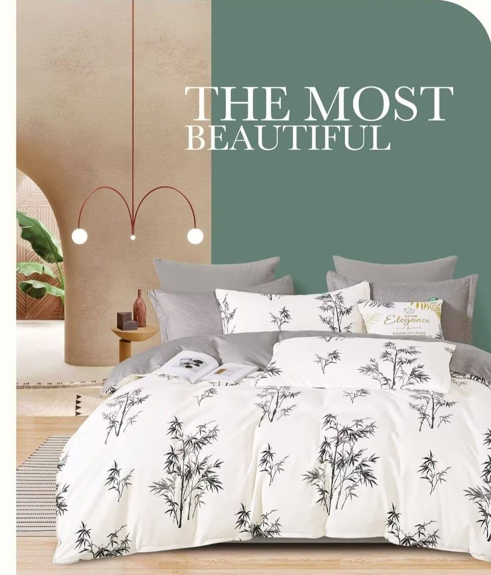 4pc Double Sided Luxurious High Quality Duvet Cover Set (Floral Edition)