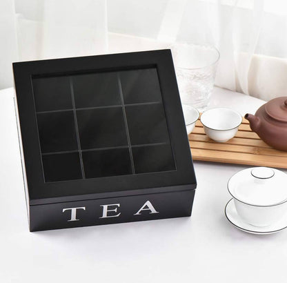 9 grid tea bags organizer box