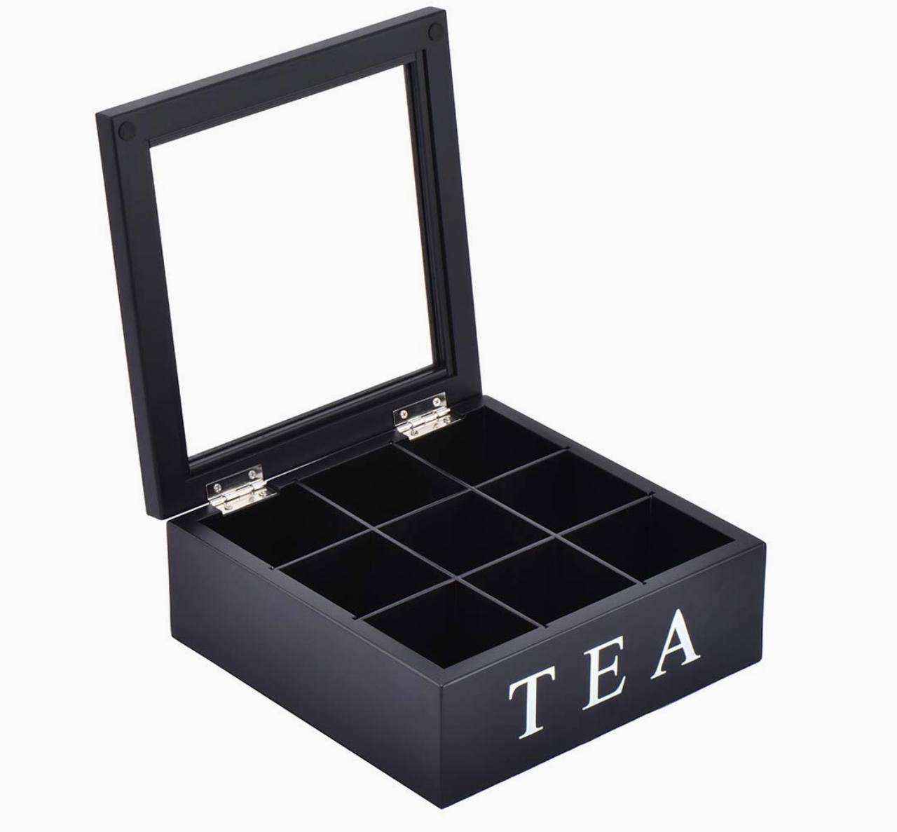 9 grid tea bags organizer box