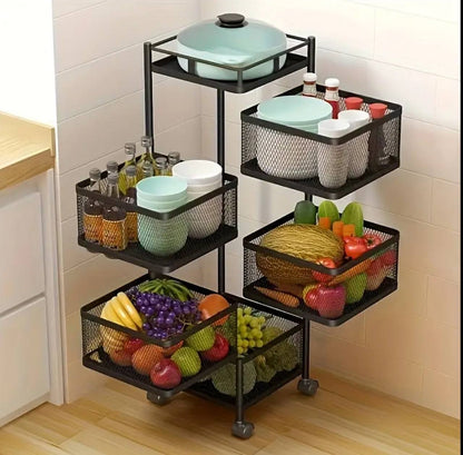 Square Fruit Rack With Wheels.
4tier