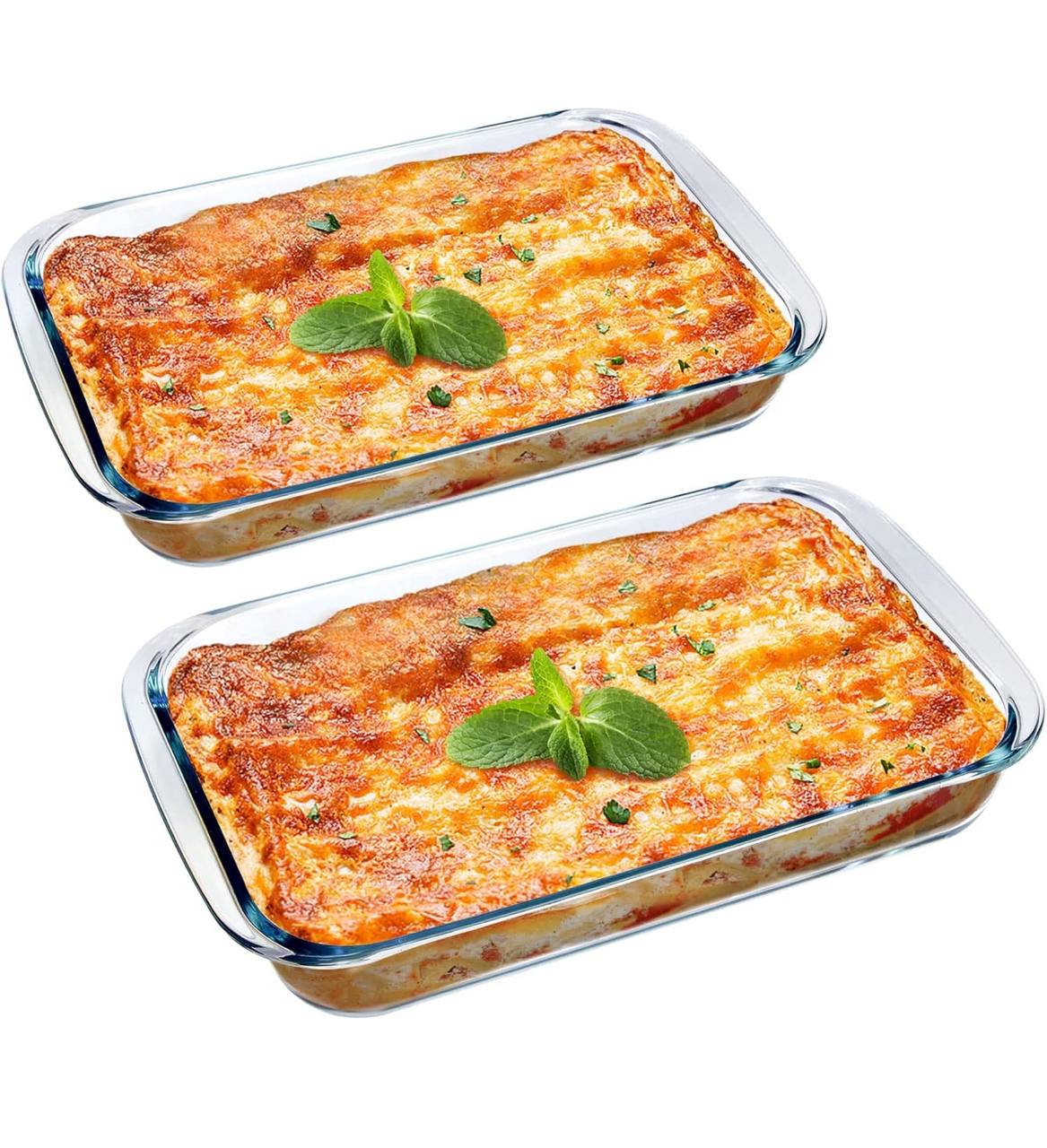 2pcs High Borosilicate Glass Baking Tin Set