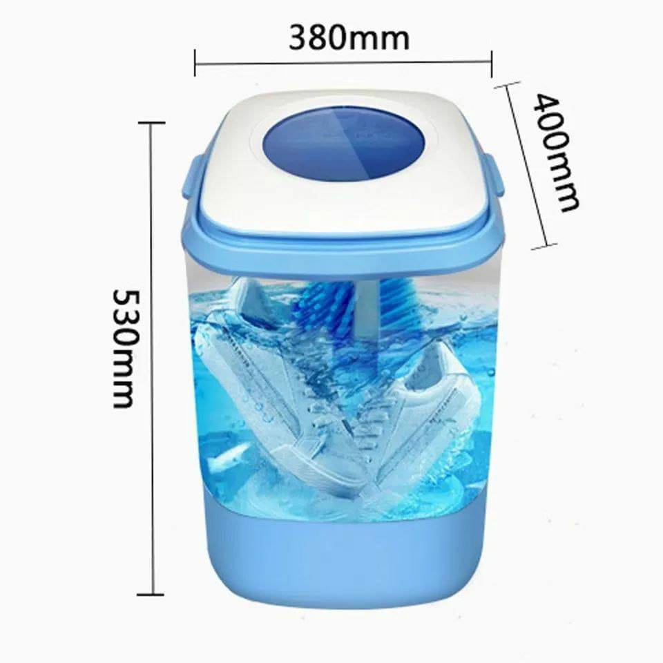 Mini washing machine with shoe brush