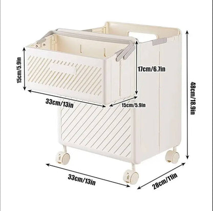 2pcs Foldable laundry Hamper basket with Wheels