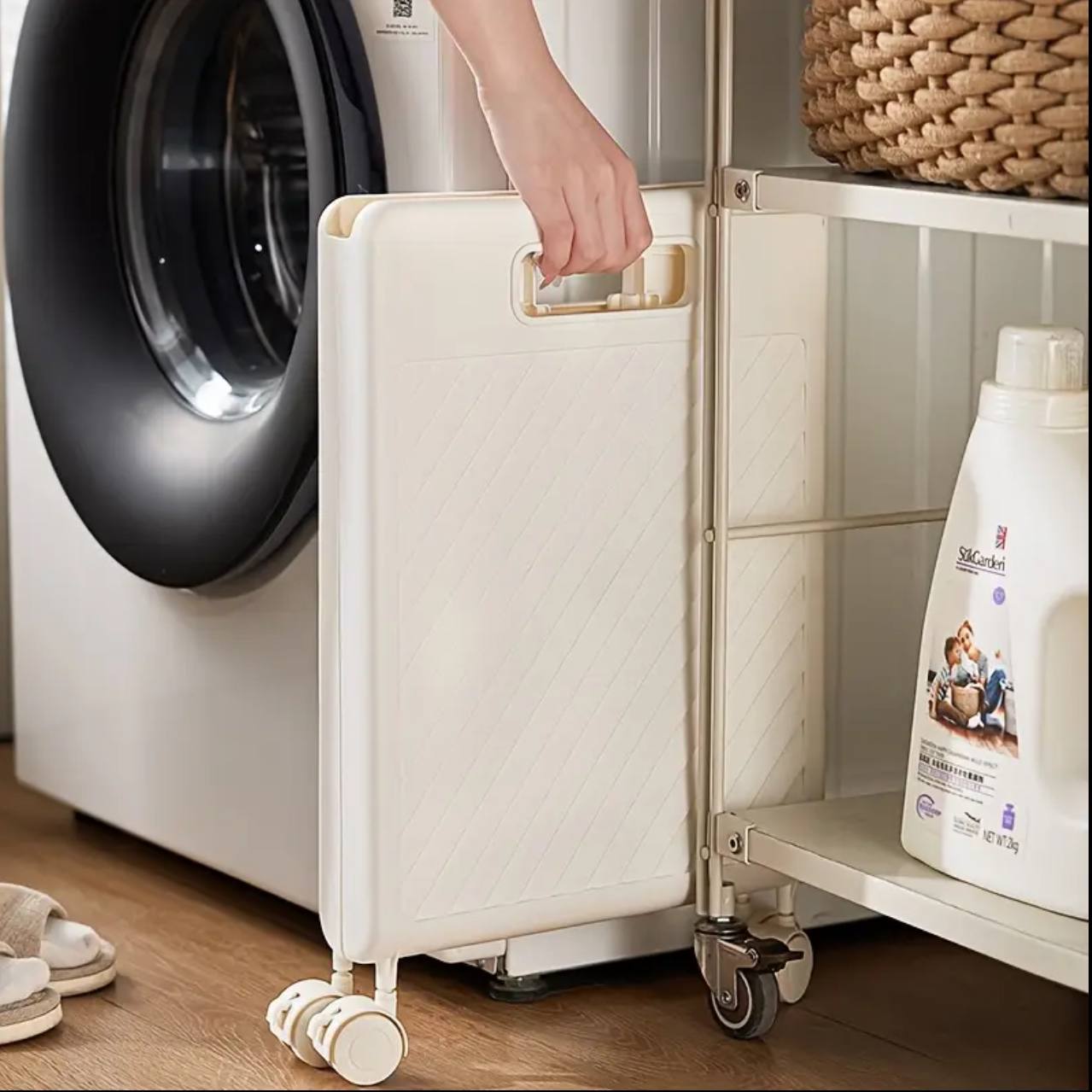 2pcs Foldable laundry Hamper basket with Wheels