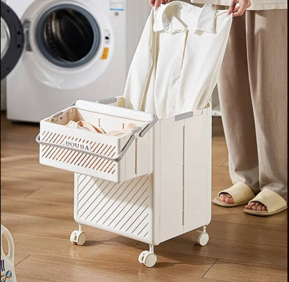 2pcs Foldable laundry Hamper basket with Wheels