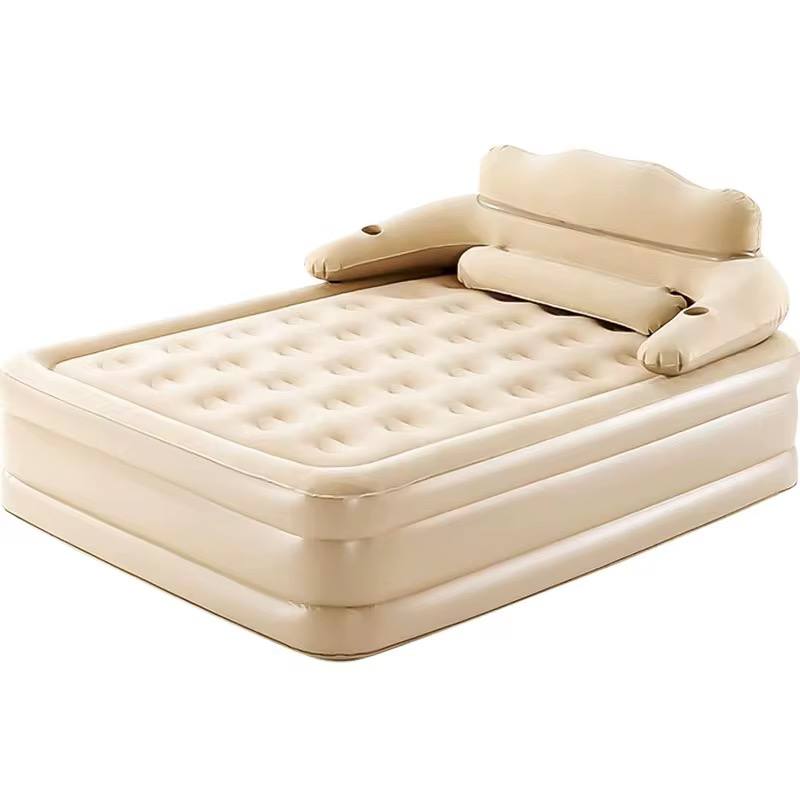 Inflatable bed with backrest