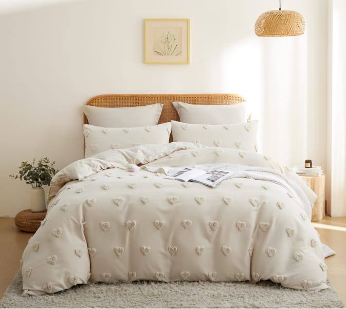 Embossed flower duvet cover