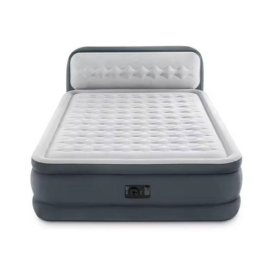 INTEX DURA BEAM AIRBED WITH INBUILT ELECTRIC PUMP AND PLUSH SUPPORTIVE HEADBOARD