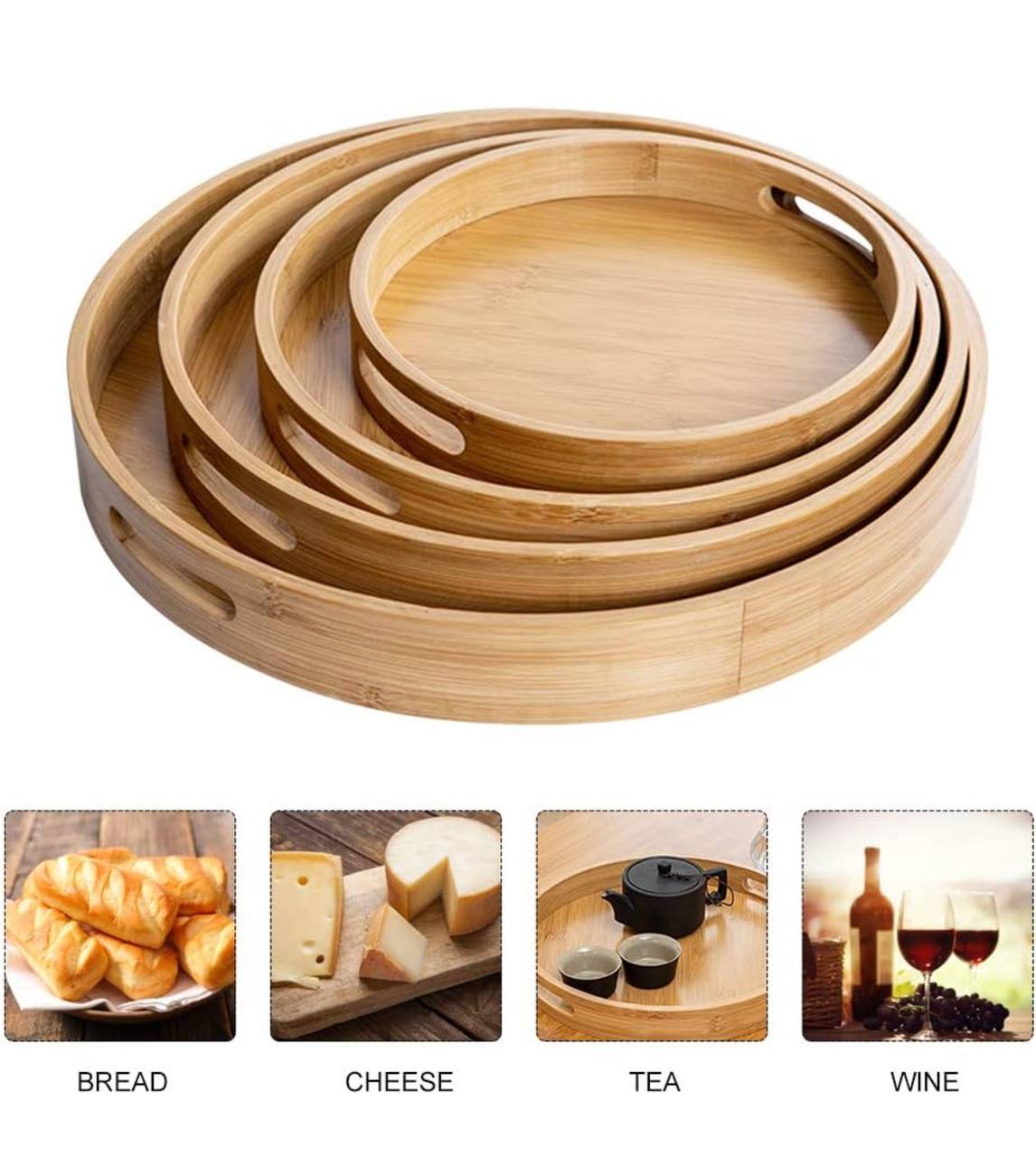 MULTIFUNCTIONAL BIG SIZED 4 IN 1 BAMBOO TRAYS