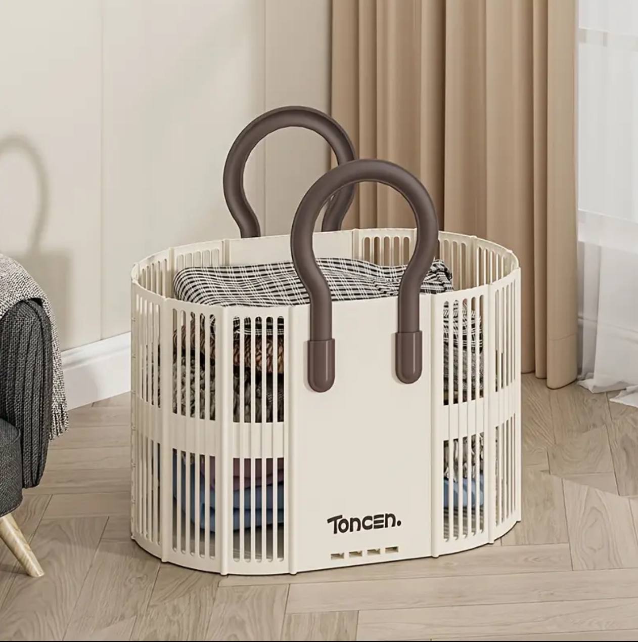 Foldable laundry /  Toy Basket with Handle