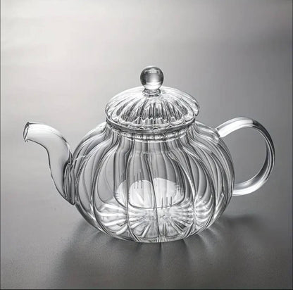Stripped High Borosilicate glass tea/Coffee pot with glass filter infuser