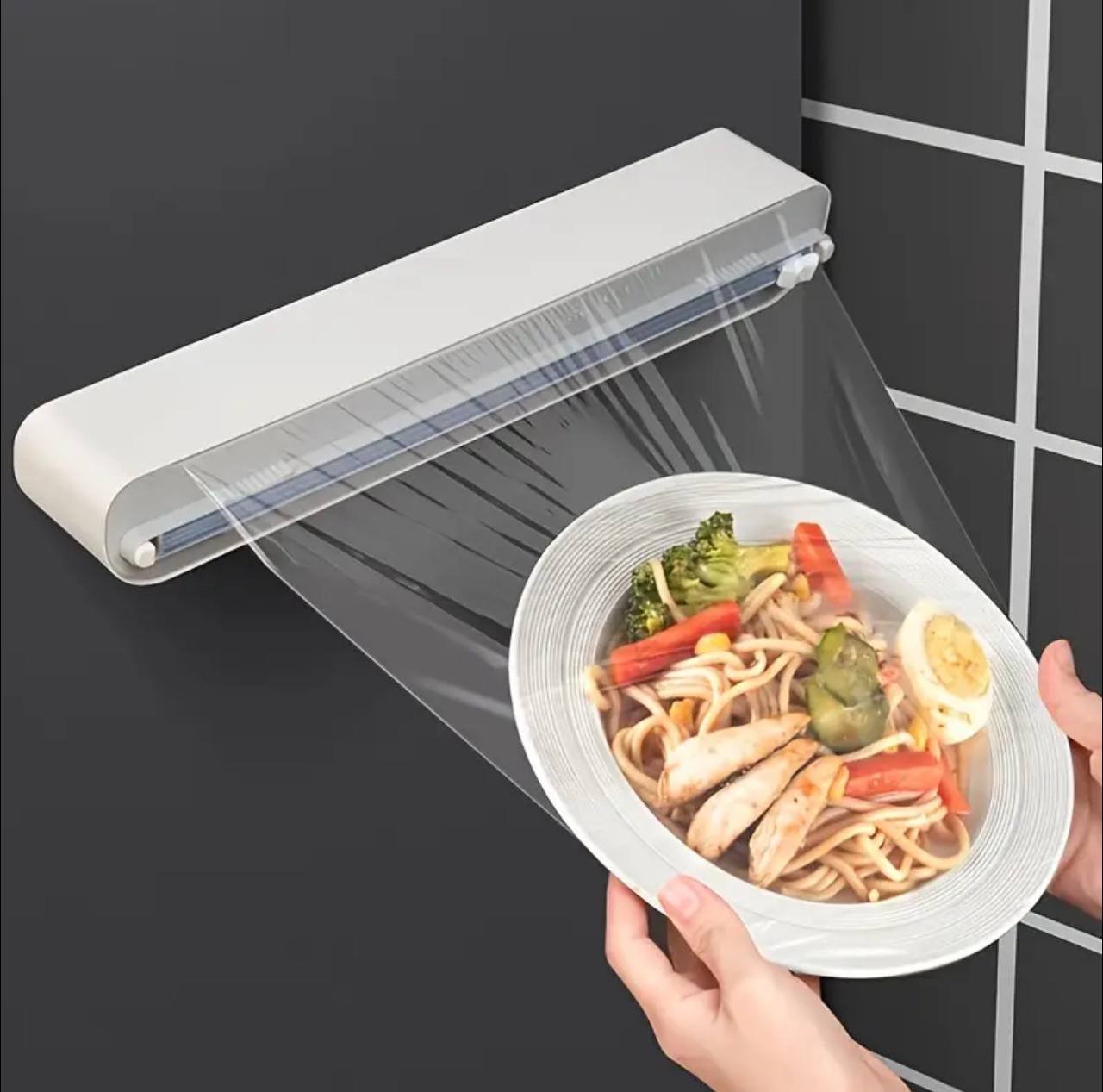 Plastic wrap cutter / cling film dispenser