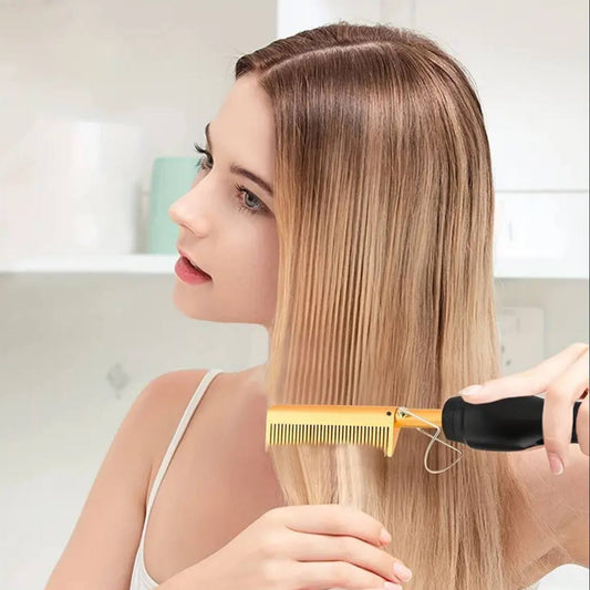 Electrical hair  straightening & curling hot comb