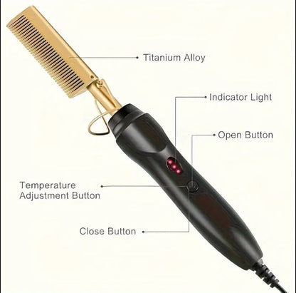 Electrical hair  straightening & curling hot comb