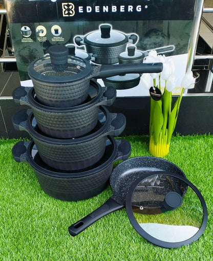 10pcs Black Edenburg  Nonstick Cookware set