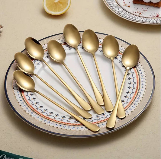 6pc Gold long tea spoon.