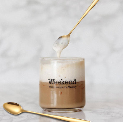 6pc Gold long tea spoon.