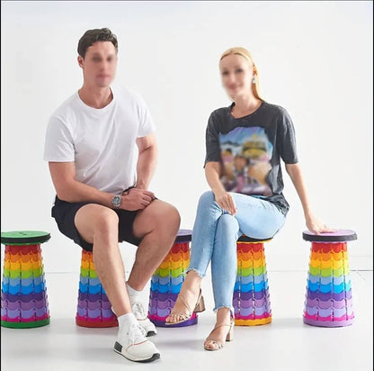 Multipurpose retractable/portable Rainbow stool