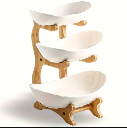 3 layer ceramic fruit plate