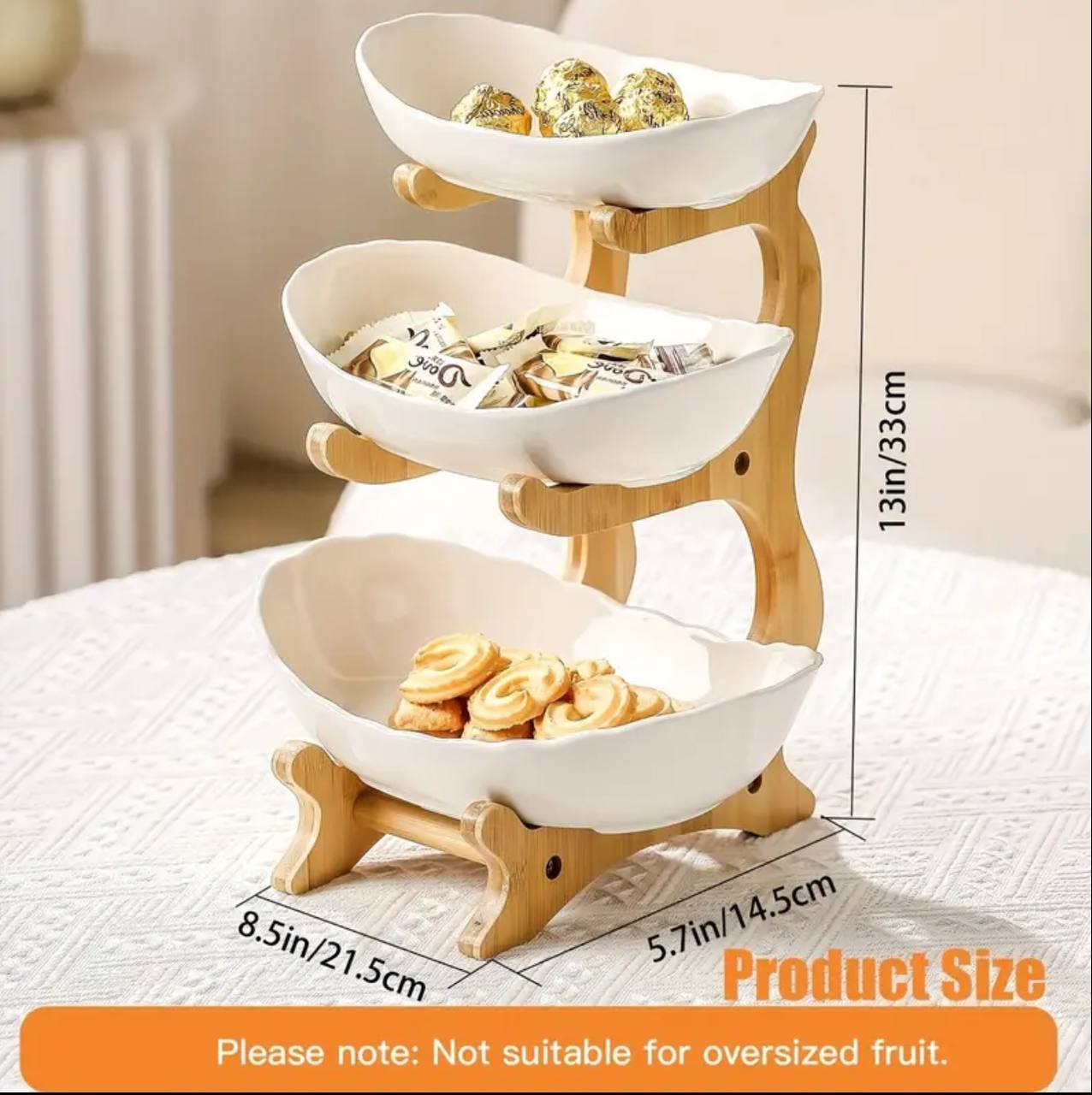 3 layer ceramic fruit plate